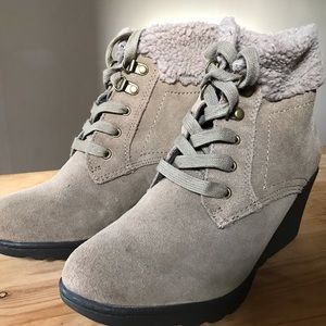 Waterproof wedge booties